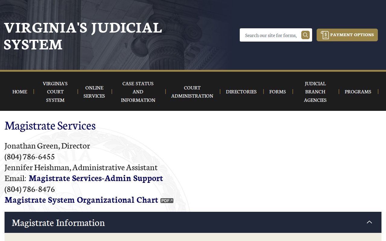 Clarke County arrest warrant process and Virginia magistrate duties